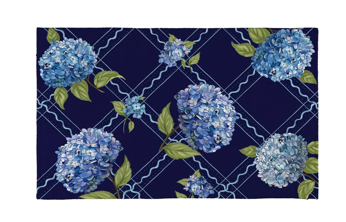 VivaStyle Washable Mat, 24"Lx36"H, Hydrangea Haven