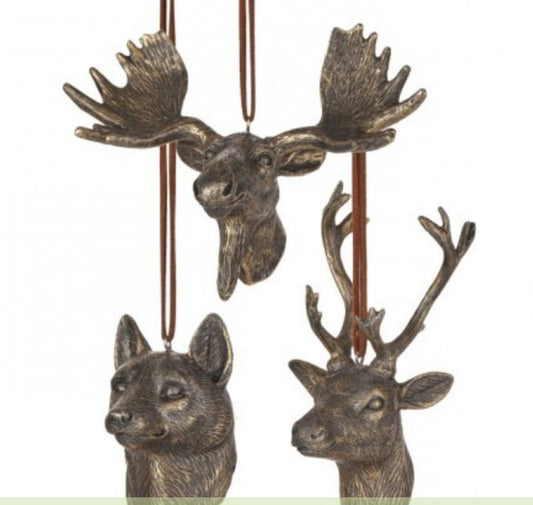 3.5-5.5" RESIN HIGHLAND ANIMAL
ORNAMENTS