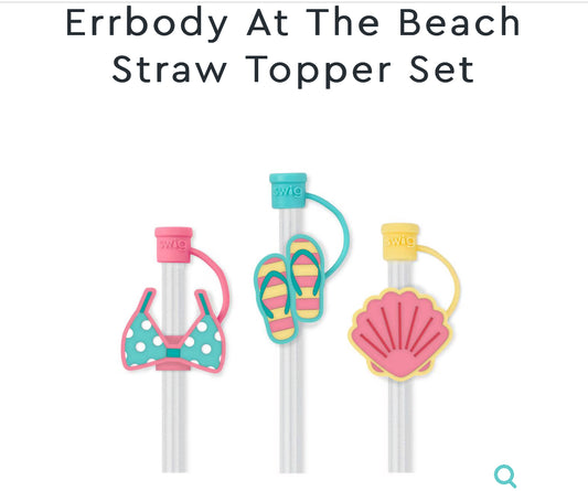 Errbody at the Beach Straw Topper Set