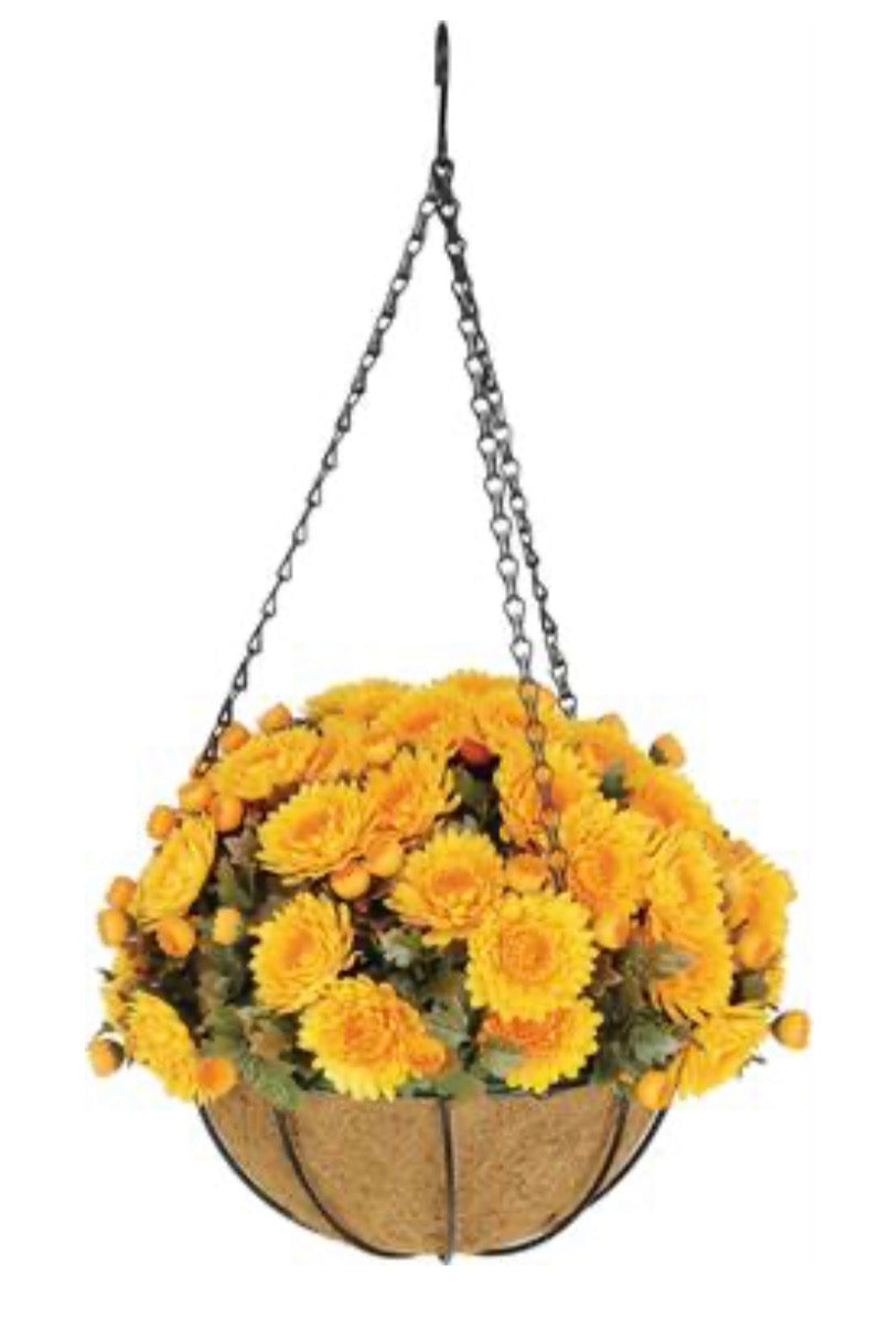 MUM BUSH HANGING BASKET, UV PROOF, 14.17"