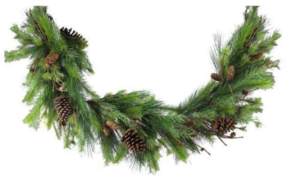6' TWO TONE GREEN DELUXE ROSWELL MIXED PINE GARLAND