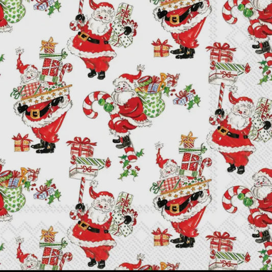 Paper Lunch Napkins 20
Count Holly Jolly Santas