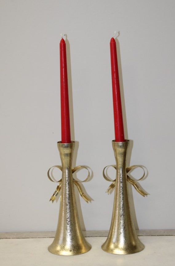 Gold Metal Bow Taper Holders