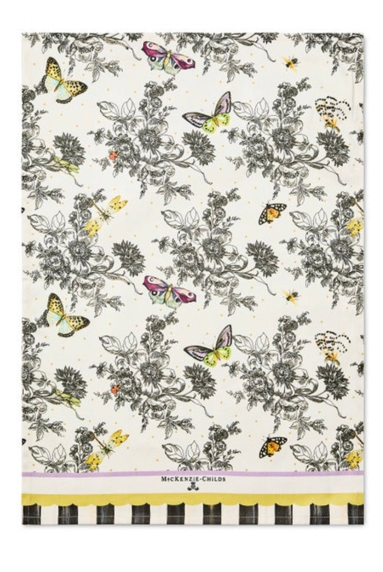 Butterfly Toile Printed Dish Towel