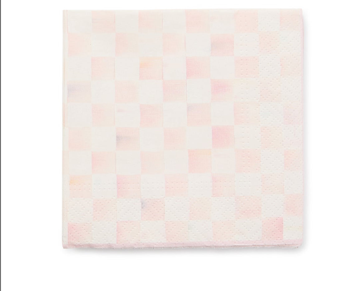 Rosy Check Cocktail Paper Napkins