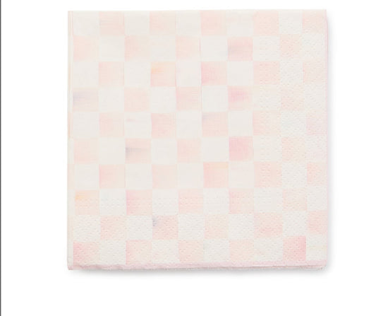 Rosy Check Cocktail Paper Napkins
