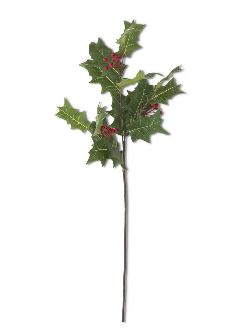 30 INCH HOLLY W/RED BERRY STEM