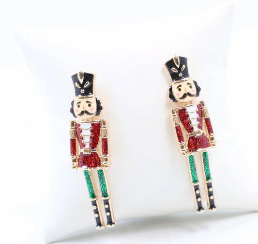 Naughty or Nice Nutcracker Earring Red