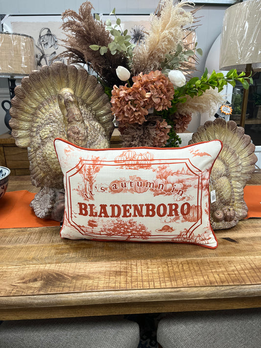 Pumpkin Patch Toile Pillow (can be personalized with location)