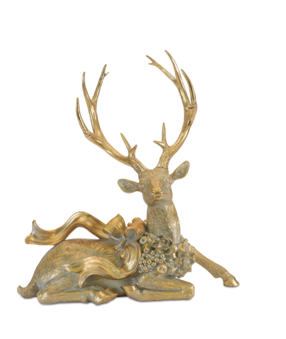 Gold Deer with Fruit and Bow