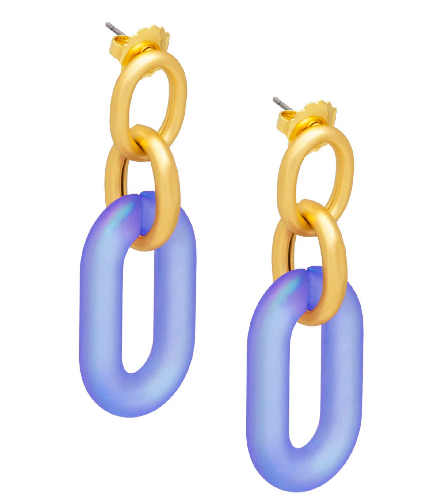 Resin oval link drop earring