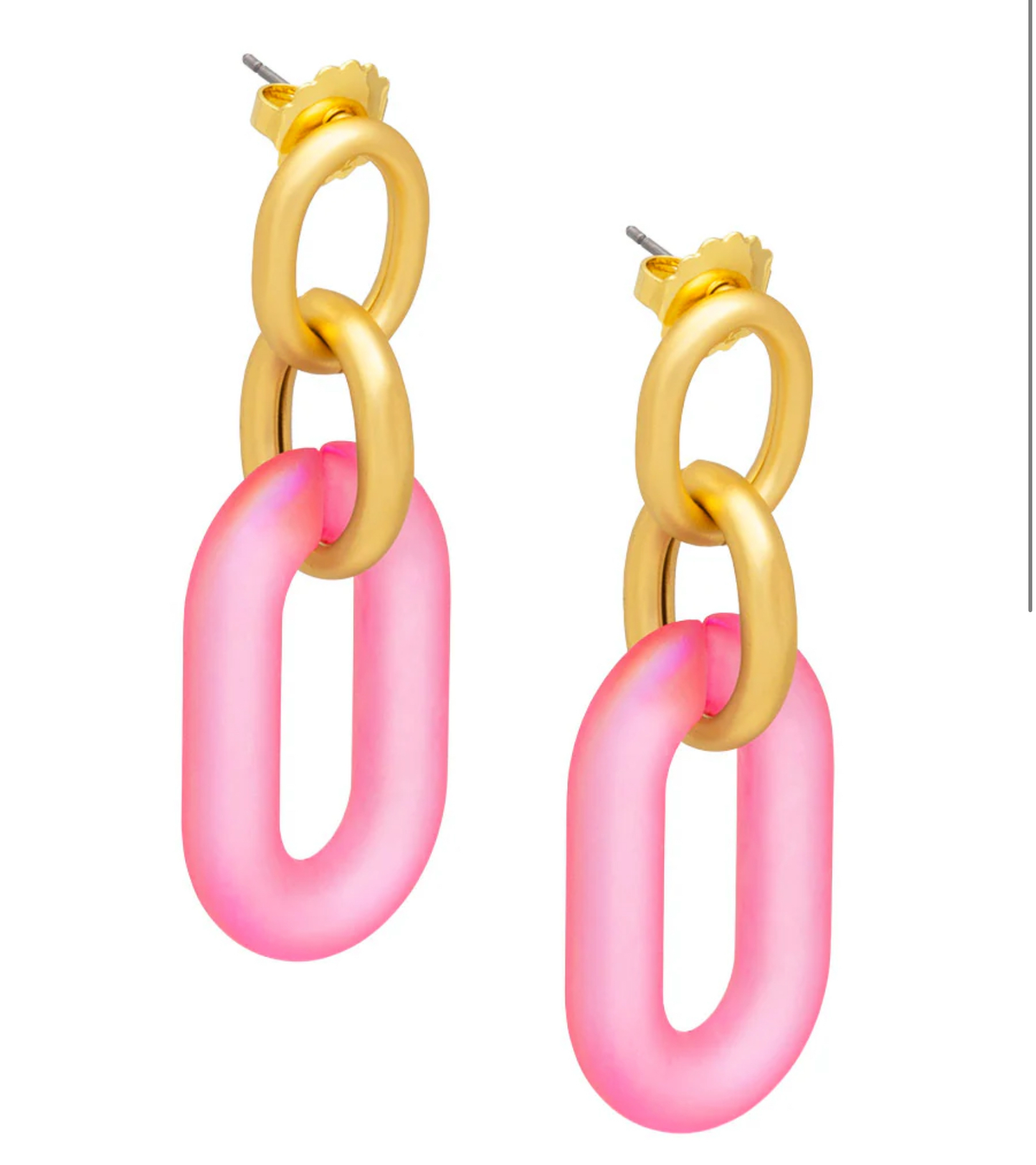 Resin oval link drop earring