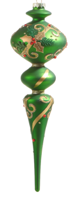 11.5" Holly Leaf Finial Ornament