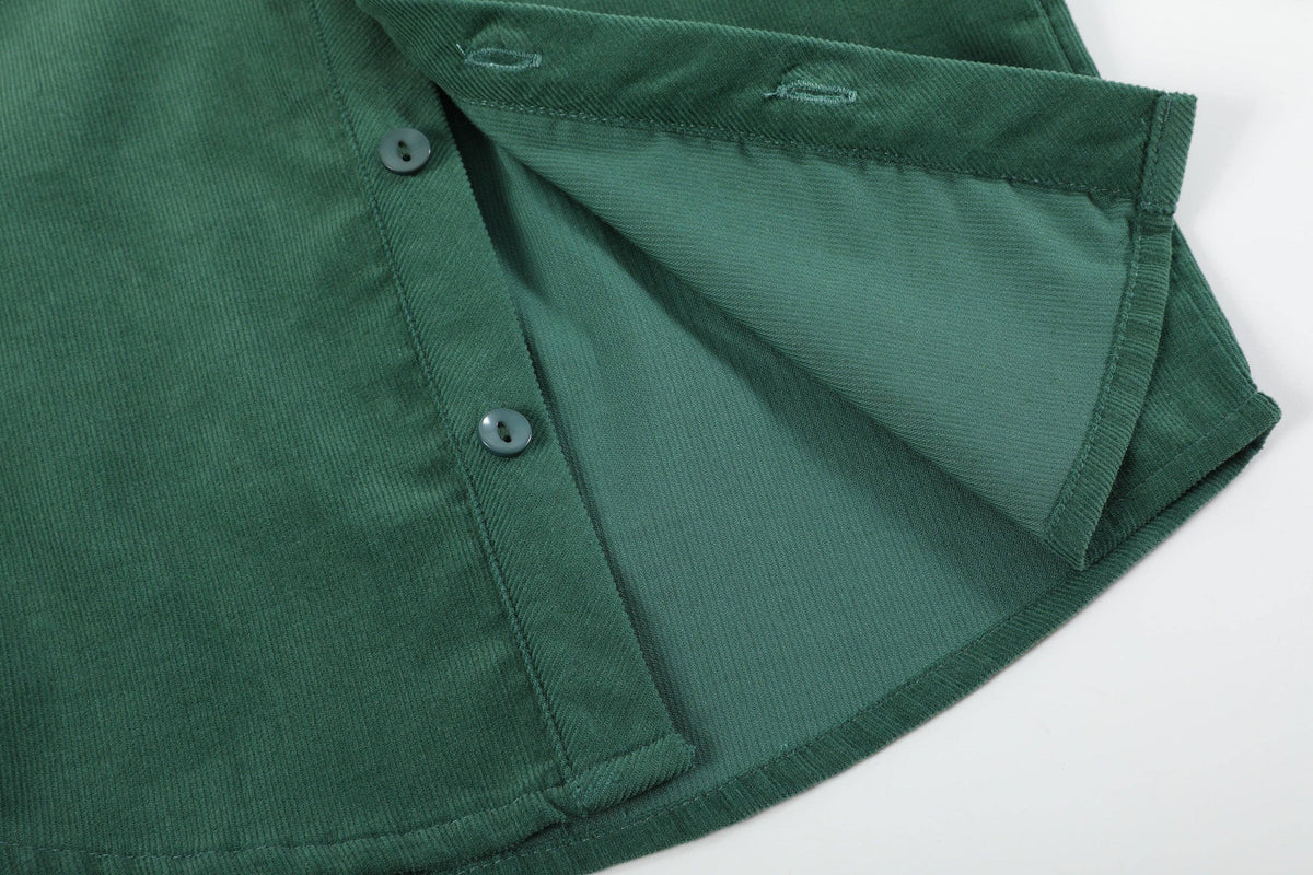 Green Corduroy Santa Dress Shirt