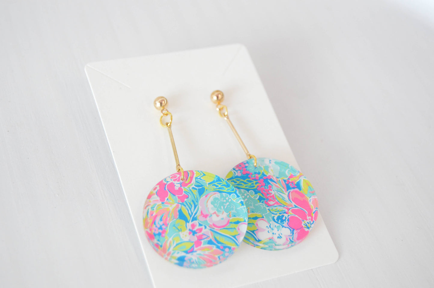 Preppy Earrings, Colorful Circle Earrings, Acrylic Earrings