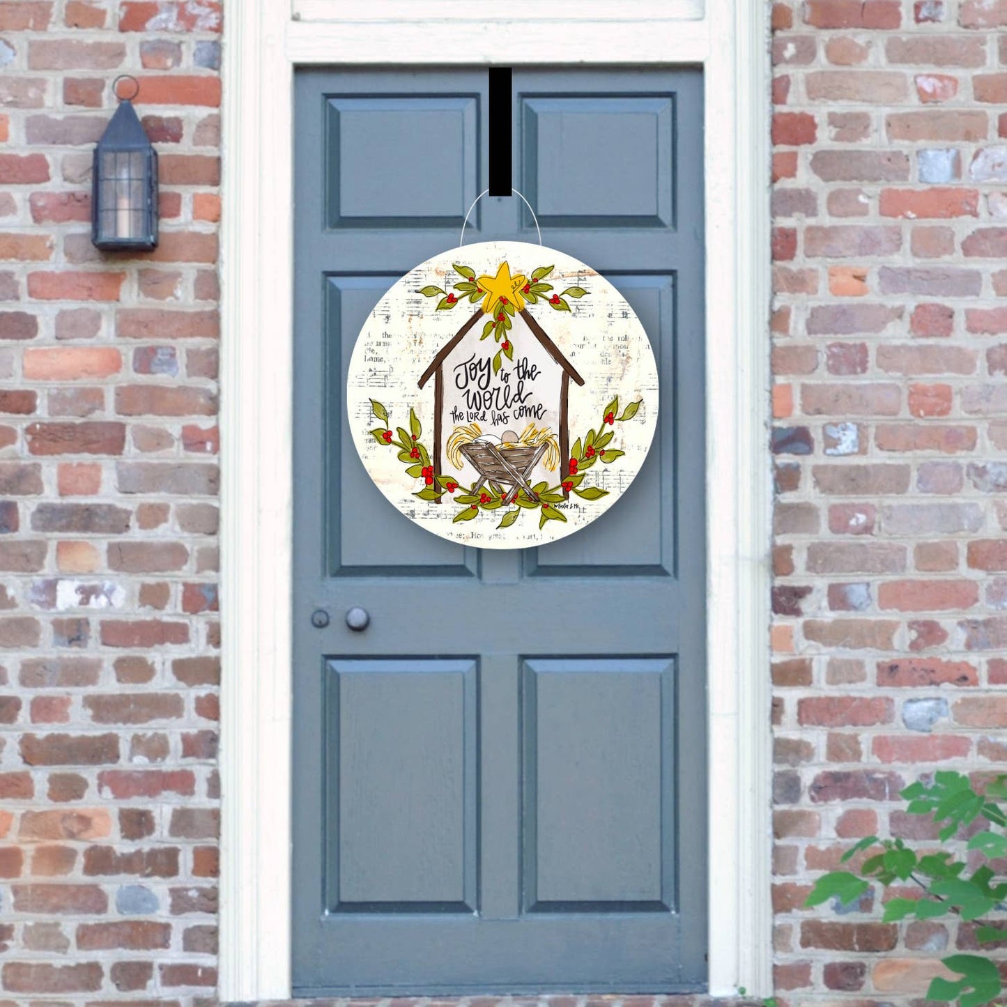 Joy to the World Star Manger Door Hanger