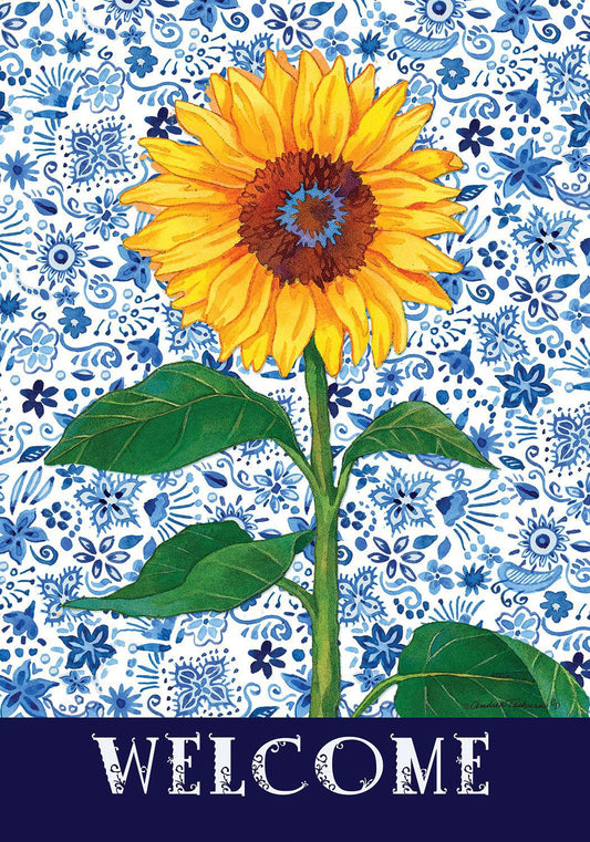 Sunflower on blue