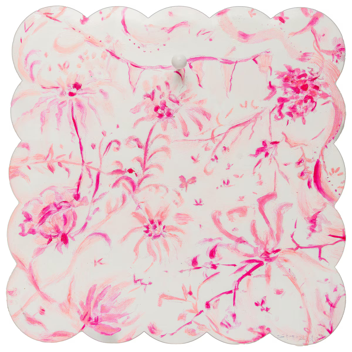 Pink chinoiserie scalloped display board