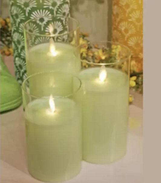 colored flameless glass candles