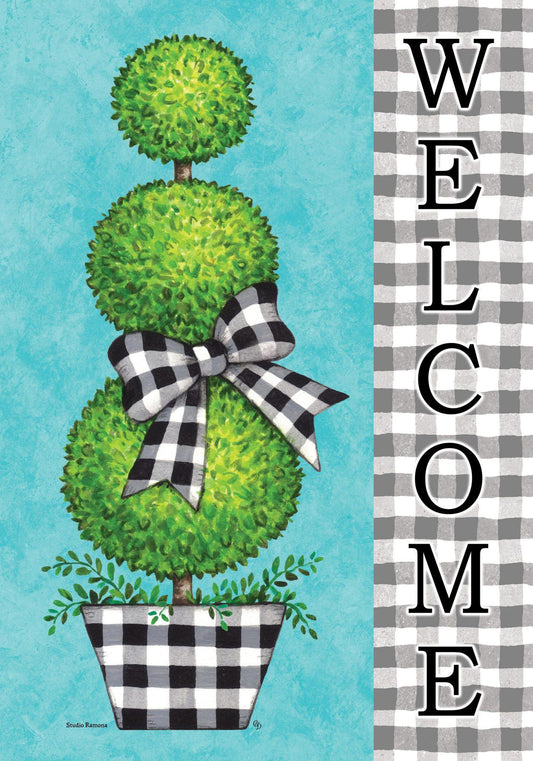 Gingham topiary flags