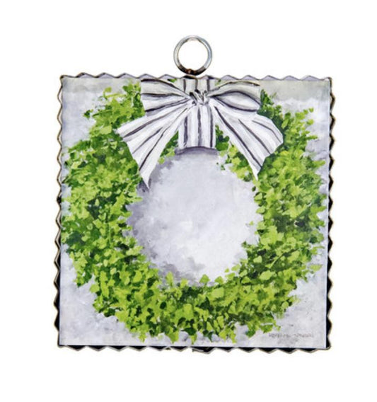 Mini boxwood wreath print