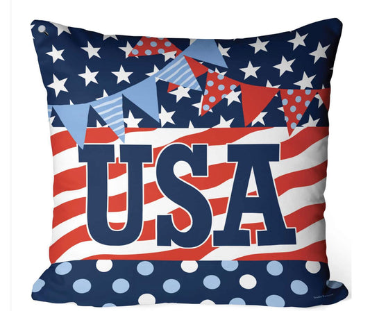Patriotic patterns pillow