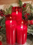 Red glass candle
