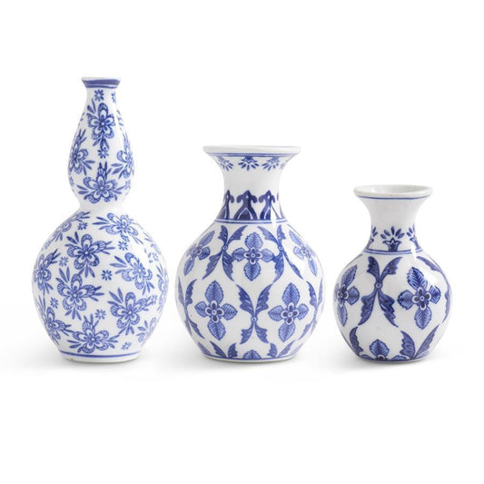 Blue and White Porcelain Bud Vases