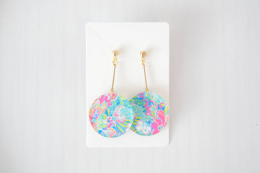 Preppy Earrings, Colorful Circle Earrings, Acrylic Earrings