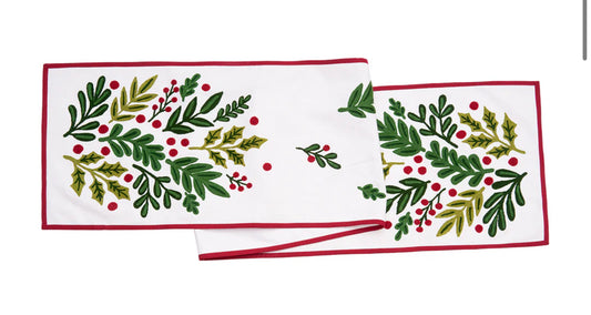 Botanical Christmas Printed Runner