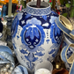 20.5 Inch Ceramic Blue & White Chinoiserie Vase