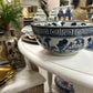 Blue and white lotus flower bowl