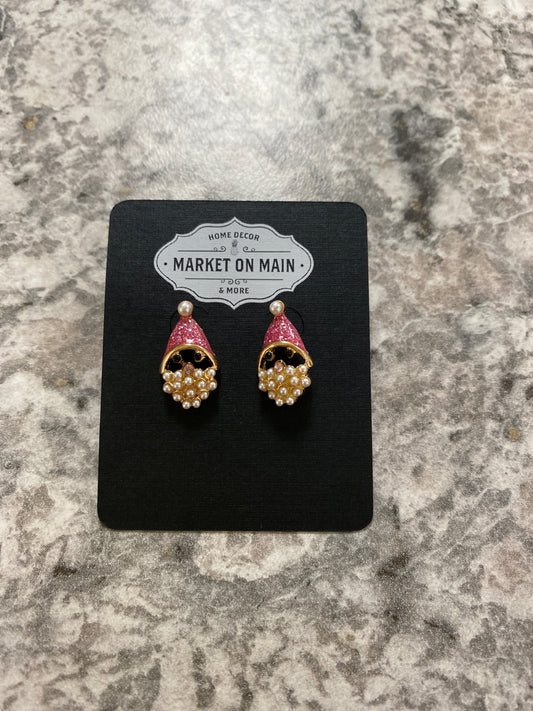 Pink Santa Stud Earrings