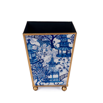 Garden Party Enameled Square Cachepot Planter