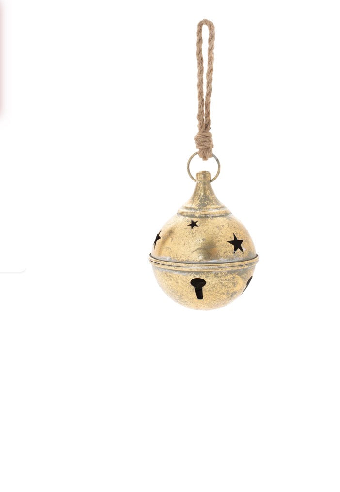 BELL 7.75”H METAL/ROPE