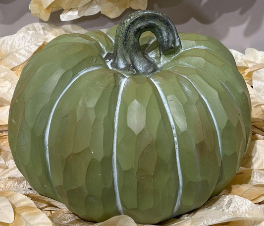 Green Carved 12.5X12X8.9 PUMPKIN