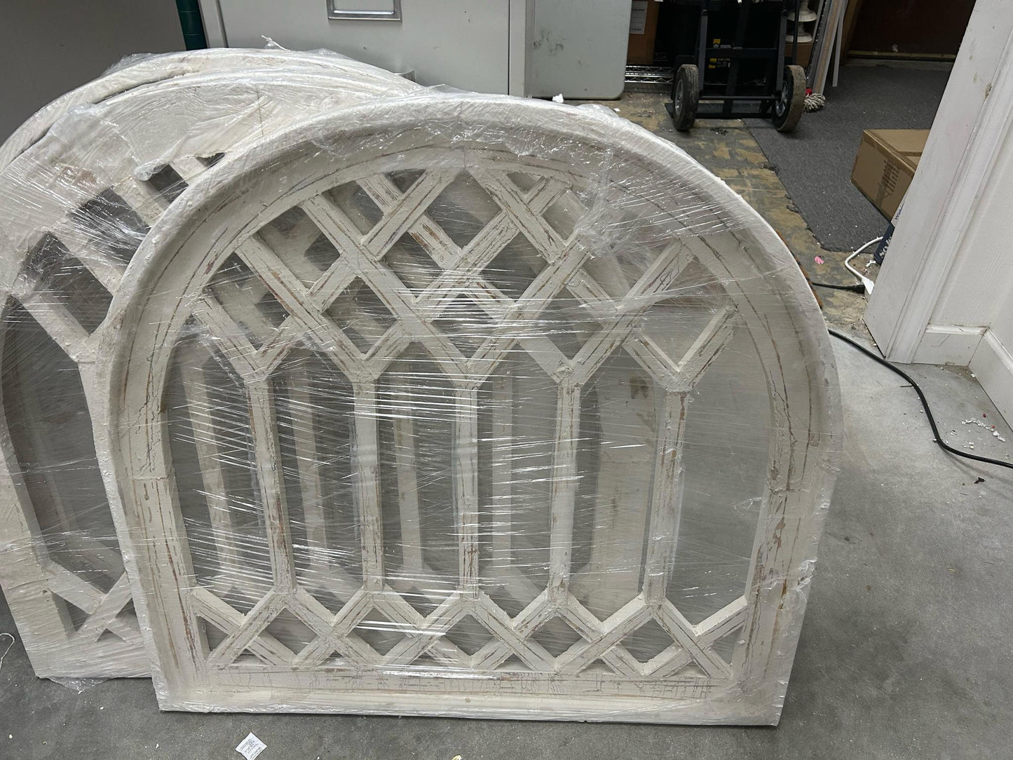 White rounded window arch