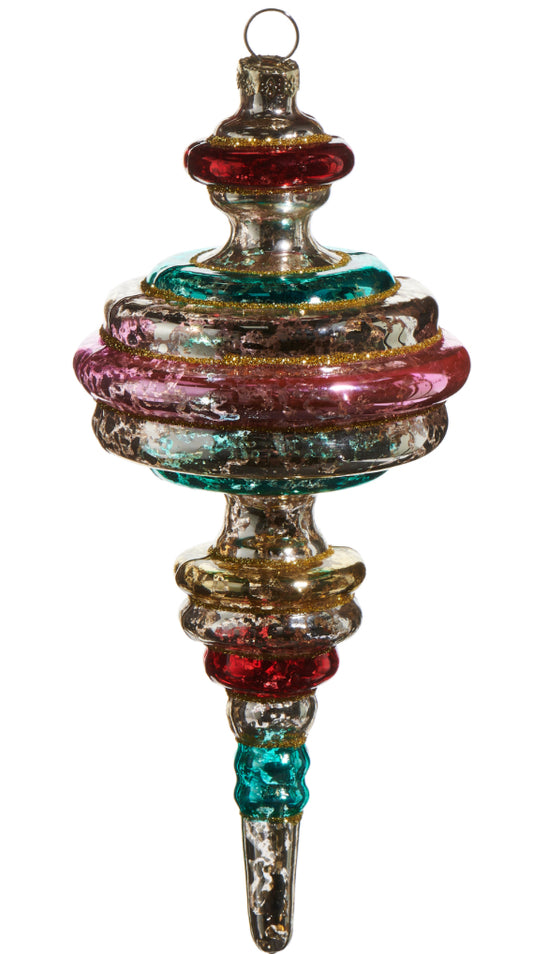 7" MULTICOLOR VINTAGE FINIAL ORNAMENT