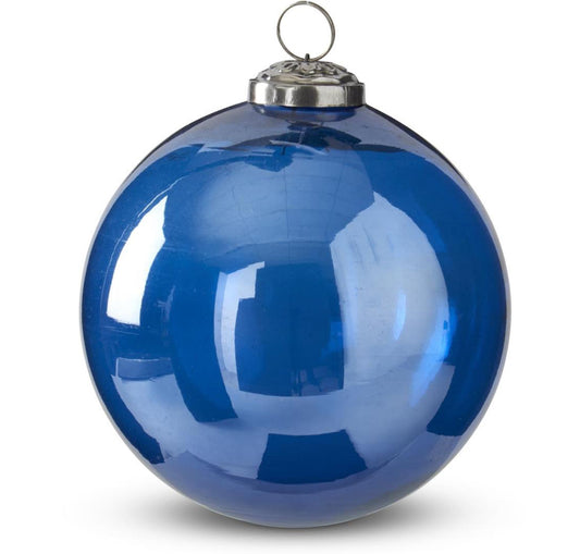 Blue glass round ornament