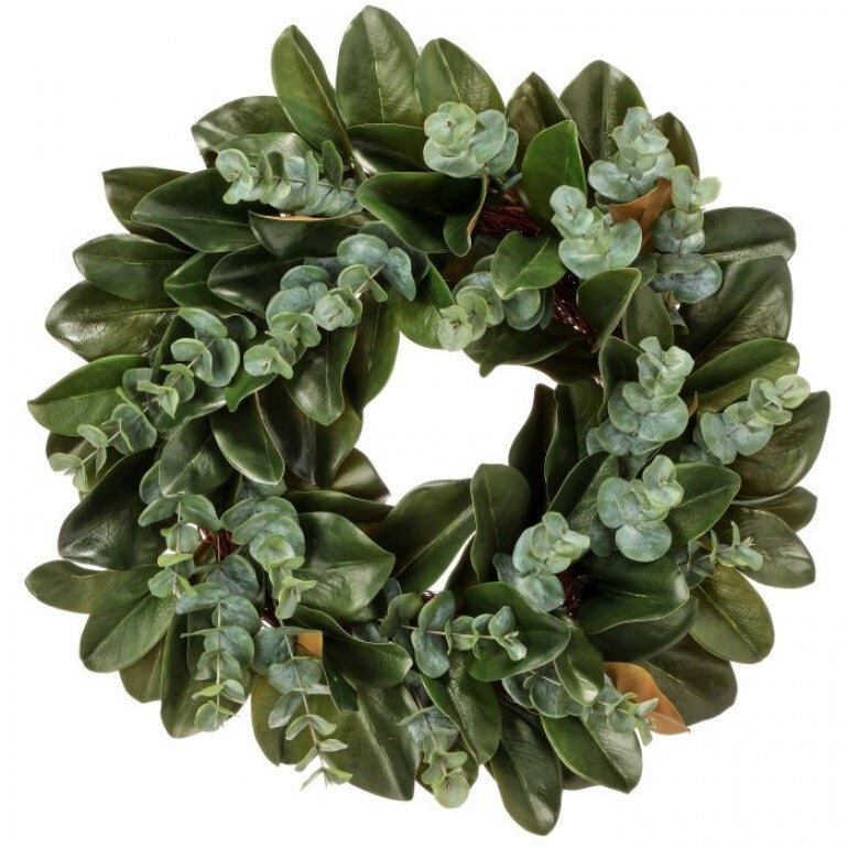 Magnolia and eucalyptus wreath