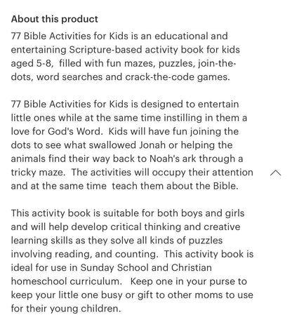 77 Bible activities for kids