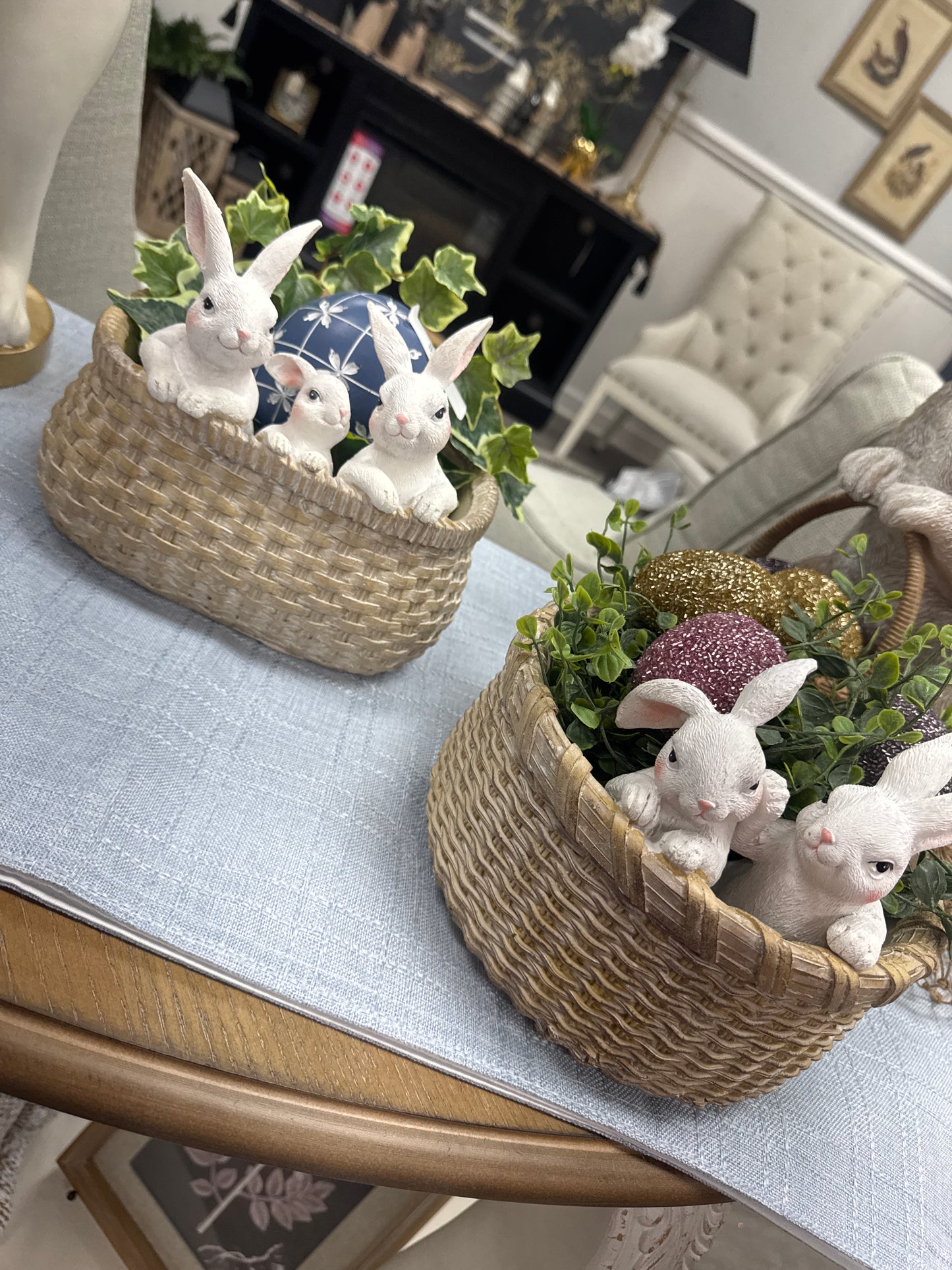 Resin Easter bunny basket