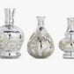 Etched mercury glass vases