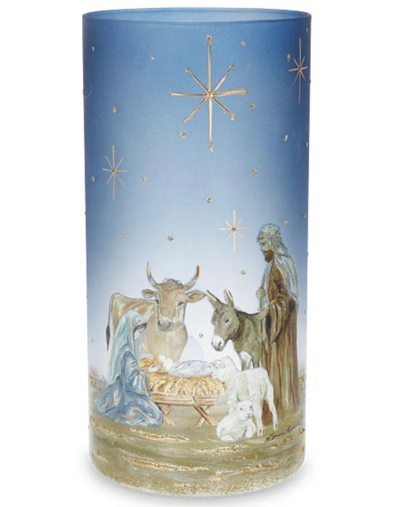 CANDLEHOLDER STAR ABOVE MANGER SCENE