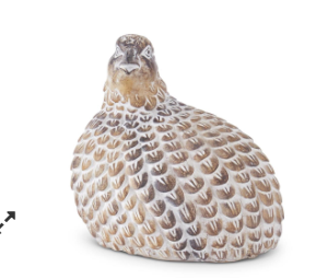 Tan Whitewashed Resin Quail