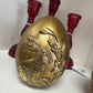 4.5" RESIN GOLDEN EGG W/BUNNY EMBOSSED 2/AST