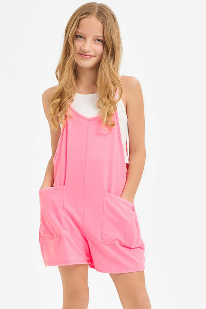 Two Pocket Cotton Overall Romper / Onesie