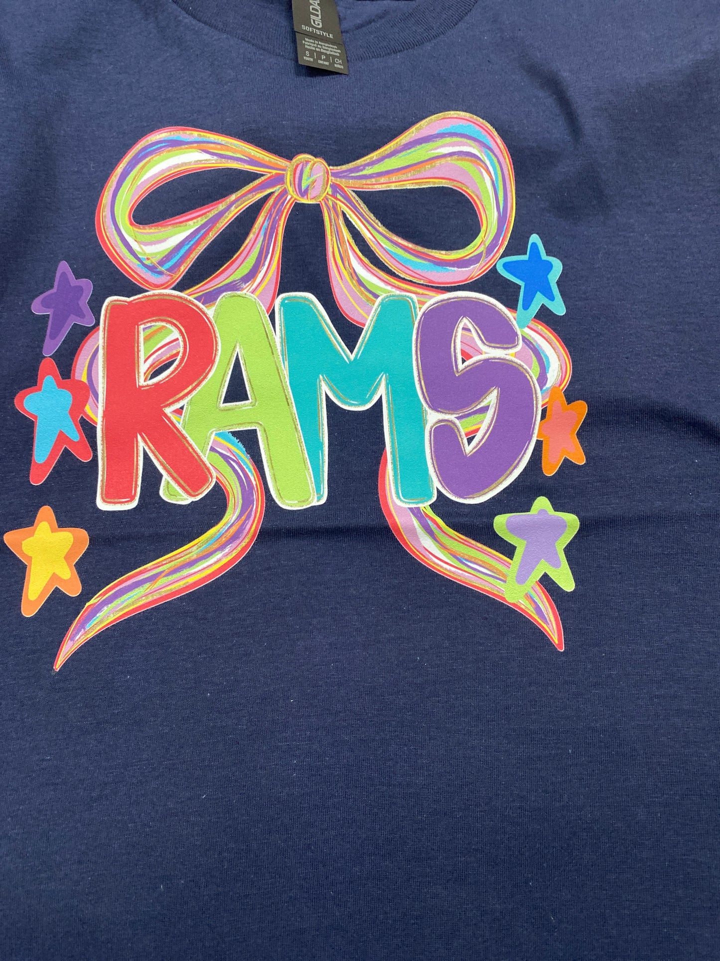ECA Rams colorful bow shirt