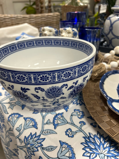 Blue and white basin bowls