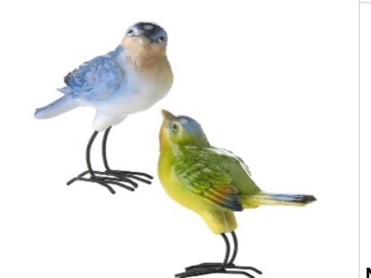 RESIN & METAL BLOOMSBURY BIRD 4.5" 2 assorted